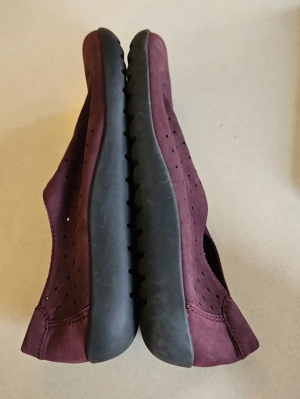 Clarks Eggplant Leather Loafers